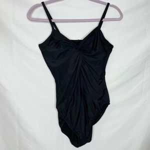 Mircalesuit Black Twist Front One Piece Swimsuit